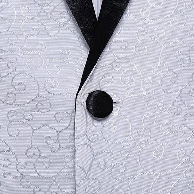 Casual White Floral Blazer | Fashion One Button Jacket_5