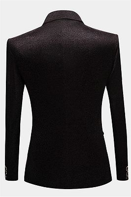 Glamorous Black Sequin Blazer | Peak Lapel One Button Men Suits