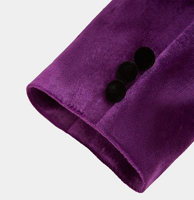 Simple Purple Velvet Men Suit | One Piece Mens Slim Suits_5