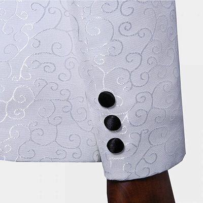 Casual White Floral Blazer | Fashion One Button Jacket_7