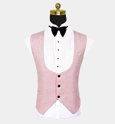 Unique Pink Jacquard Tuxedo Online | Prom Suits for Guys_3