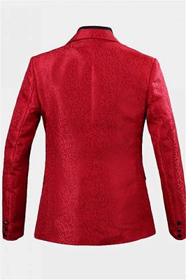 Red Jacquard Tuxedo Jacket Online | Glamorous Men Suits with One Button_2