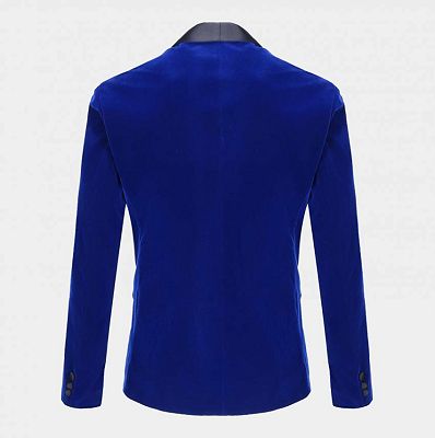 Royal Blue Velvet Tuxedo Jacket | Shawl Lapel Prom Suits Online_2