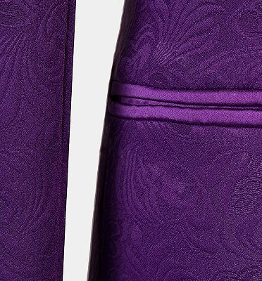 Vintage Jacquare Violet Men Suits | 3 Pieces Prom Suits_5