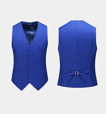 Royal Blue Notched Lapel Prom Suits | Formal Menswear with 3 Pieces_3