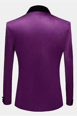 Simple Purple Velvet Men Suit | One Piece Mens Slim Suits