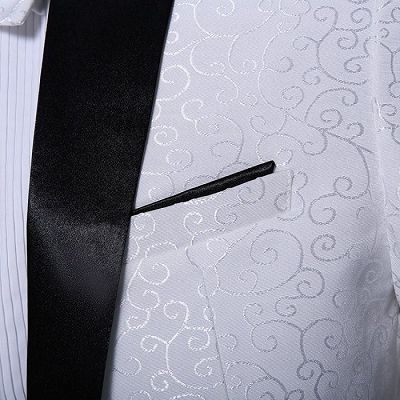 Casual White Floral Blazer | Fashion One Button Jacket_4