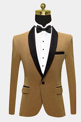 Glitter Sequin Blazer for Men | Gold Men Suits for Prom_1