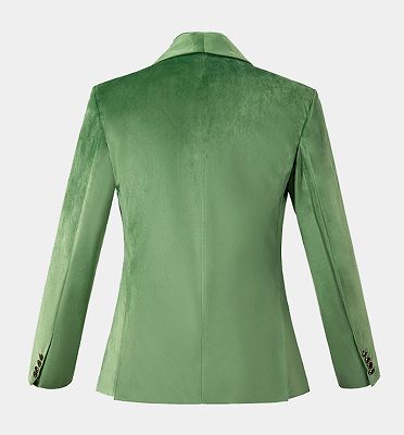 Green Velvet Three Pieces Tuxedo | Double Breasted Men Suits