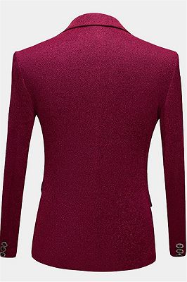 Zander Fuchsia Glitter Tuxedo Jacket | Sequin Slim Fit Prom Men Suits_2