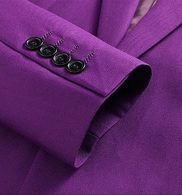 Purple Men Suits For Prom | Three Pieces Tuxedo with Notched Lapel_5