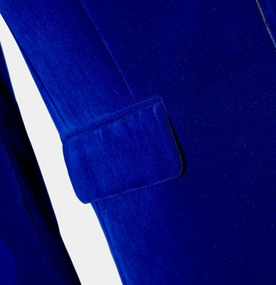 Royal Blue Peak Lapel Men Suits | Classic Velvet Best Prom Tuxedo_4