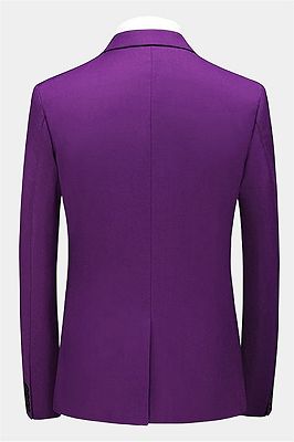 Purple Men Suits For Prom | Three Pieces Tuxedo with Notched Lapel_2