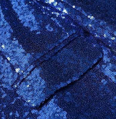 Royal Blue Sequin Men Suits | One Piece Blazer with Peak Lapel_4