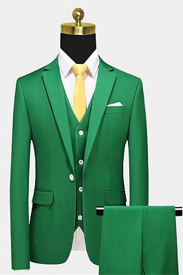 Three Piece Green Men Suits | Classic Notched Lapel Prom Suits_1