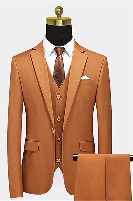 Classic Burnt Orange Men Suits with 3 Pieces | Suits For Sale_1