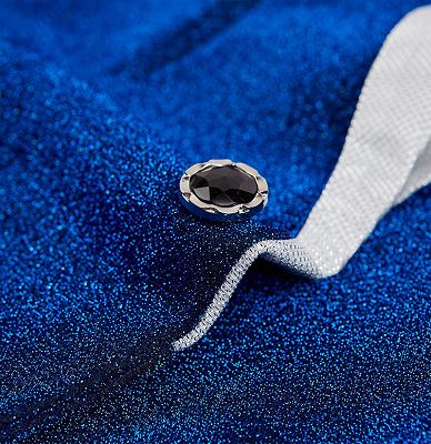 Glitter Blue Sequin Tuxedo Jacket | Ismael Slim Fit Prom Men Suits Online_3
