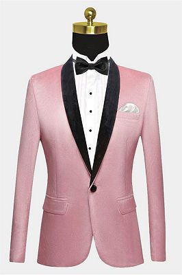 Light Pink Velvet Prom Suits for Men | Modern Mens Slim Fit Blazers_1