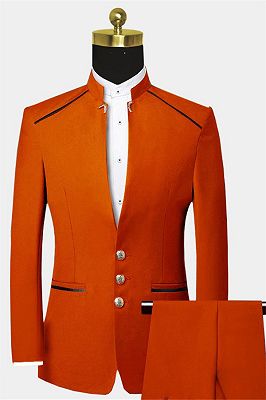 Orange Two Pieces Tuxedo for Men | Classic Fitted Men Suits