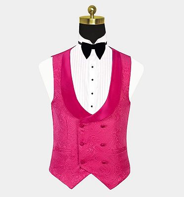 Floral Pink Jacquard Men Suits Online | Slim Fit Prom Suits with One Button_3