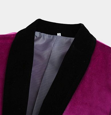 Magenta Pink Velvet Tuxedo Jacket | One Piece Blazer for Men_3