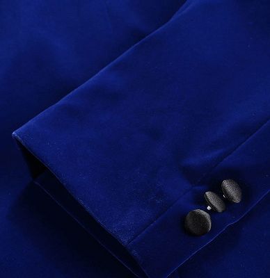 Royal Blue Velvet Tuxedo Jacket | Shawl Lapel Prom Suits Online_4