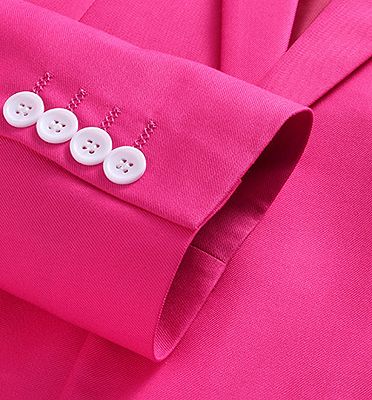 Hot Pink Three Pieces Prom Men Suits | Dante Peak Lapel Tuxedo_5