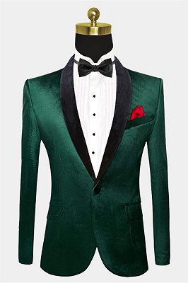 Green Velvet Tuxedo Jackets | Declan One Piece Prom Suits_1