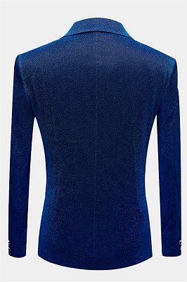 Glitter Blue Sequin Tuxedo Jacket | Ismael Slim Fit Prom Men Suits Online_2