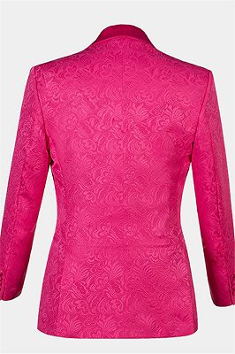 Floral Pink Jacquard Men Suits Online | Slim Fit Prom Suits with One Button_2