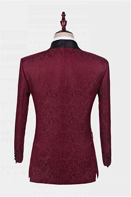 Fashion Burgundy Men Suits with 2 Pieces | Bespoke Shawl Lapel Tuxedo_2