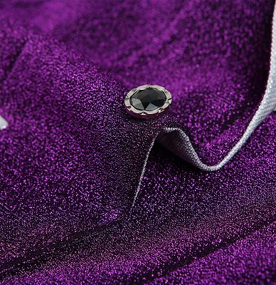 Shiny Purple Sequin Blazer Online | Peak Lapel Glitter Prom Men Suits_4