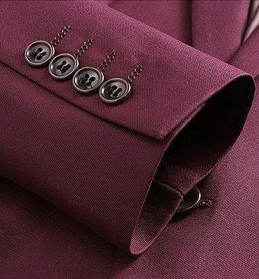 Armando Burgundy Suits with 3 Pieces | Peak Lapel Mens Wearhouse Tuxedo_5