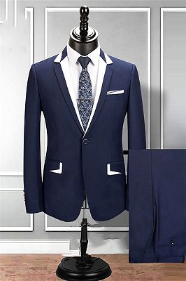 Weston Navy Blue Notched Lapel 2 Pieces Tuxedo | Mens' Suis for ...