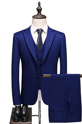Navy Blue Simple Formal Tuxedo | Slim fit Men Suits online_1