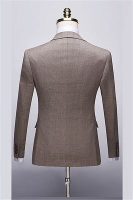 New Arrival Two Buttons Peak Lapel Tuxedos | Brown Men Suits Prom Best Man Blazer