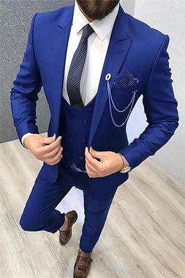 New Royal Blue Groomsmen Dress Suits | Three Piece Prom Suits for Men