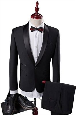 New Arrival Black Groom Tuxedos Groomsmen | Shawl Lapel Best Men Suit Bridegroom Wedding Prom Suits