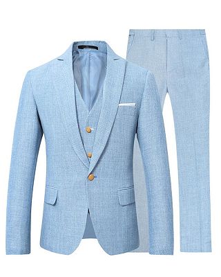 Sky Blue New Men Suit with 3 Pieces | Bespoke Party Dress Suits for Men Tuxedo_1
