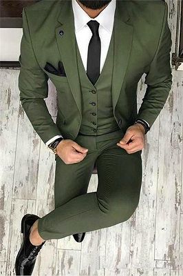 Olive Slim Fit Prom Suit Online | Bespoke Outfits Tuxedo for Graduation ,Wedding Suit Three Pieces