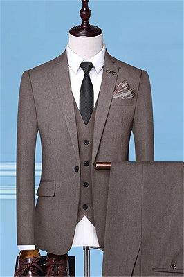 Groom Tuxedos Brown Men Suits | Fashion Side Vent Best Man Suit Wedding Tuxedo