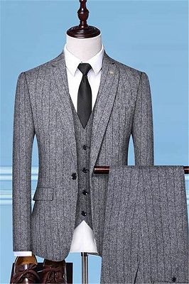 Fashion Stripe Business Men Suits | Three Pieces Prom Tuxedo for Men_1