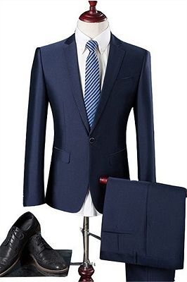 Arturo Navy Blue One Button Tuxedo | Fashion Slim Fit Business Men Suits
