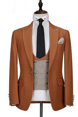 Caramel Slim Fit Dinner Suits For Men | Formal Bespoke Prom Suits Tuxedos 3 Pieces