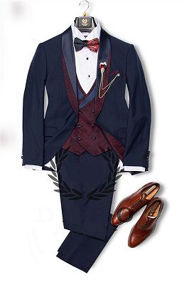 Navy Blue Dress Suits Mens Tuxedo | Bridesgroom Suit Dinner Party Fitting Suit_2