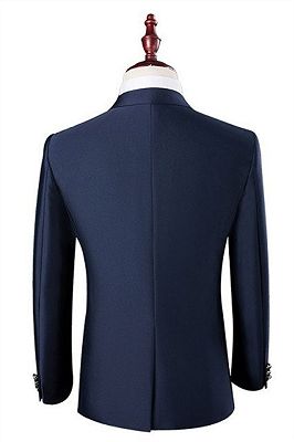 Arturo Navy Blue One Button Tuxedo | Fashion Slim Fit Business Men Suits_2